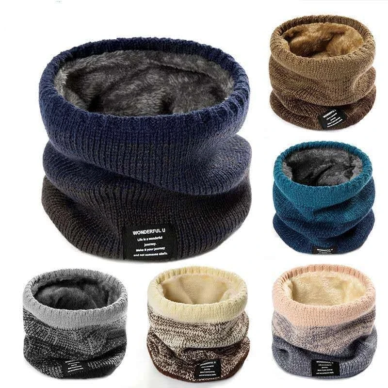 Handkerchief Cotton Men - 男性と女性のためのニットカシミヤネックウォーマー、モノクロスカーフ、ホットハンカチ、スキーマスク、フリースリング、冬のバンダナ