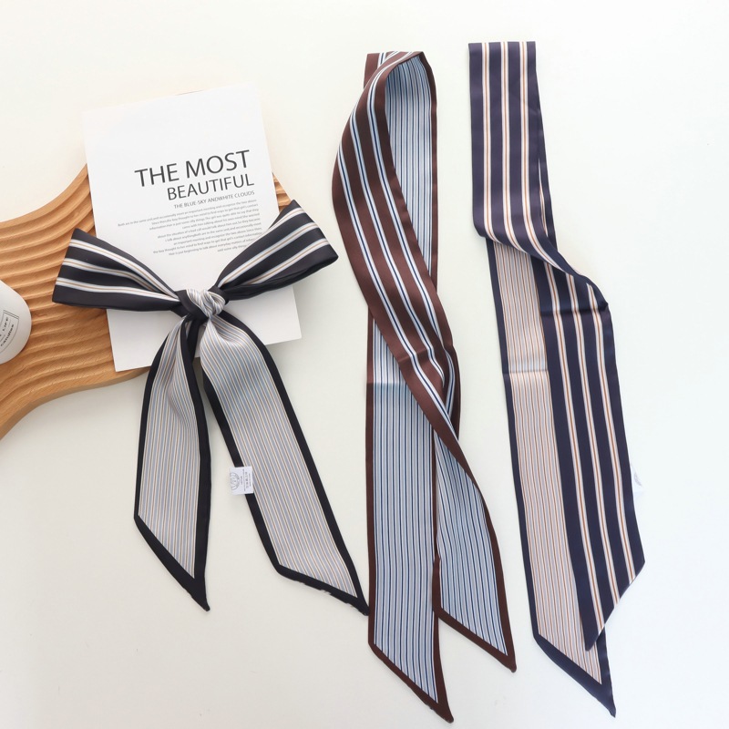 2025 新ストライプ小さなシルクスカーフ女性の春と夏オール - Silk Tie Striped のレビューと価格