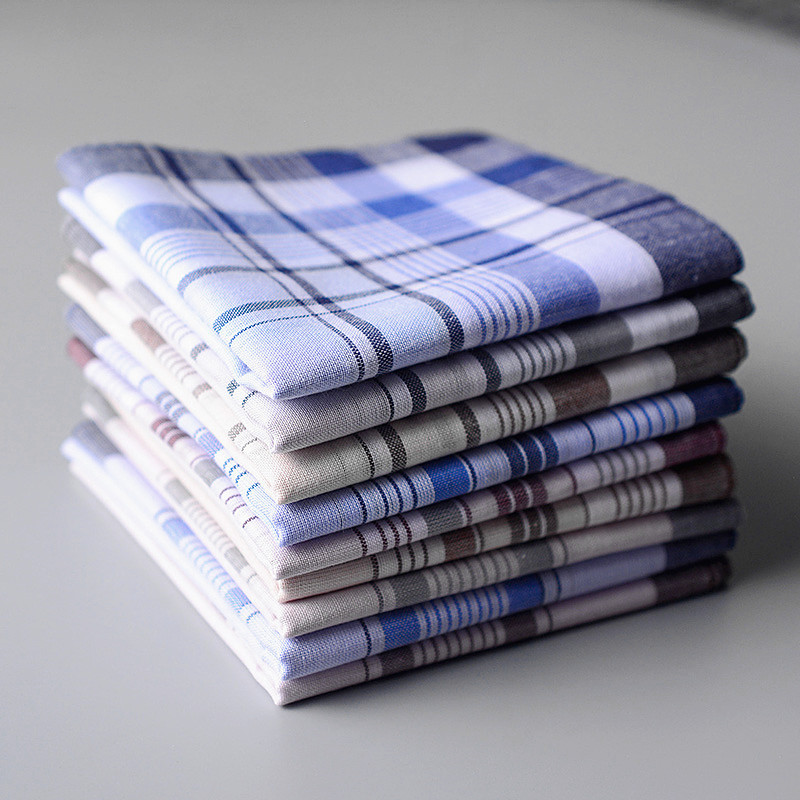 綿 100% ハンカチ チェック柄ポケットチーフ ハンカチ  - Handkerchief Cotton Men のレビューと価格