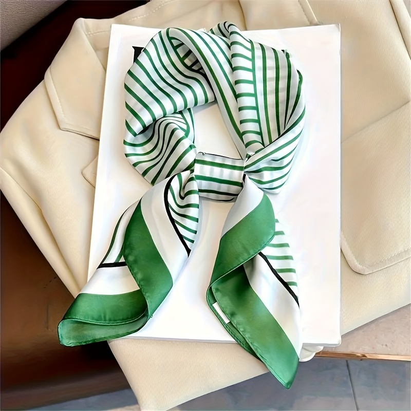 高級ブランドシルクストライプデザイナーシンプルなスカーフバン - Scarf Silk Square のレビューと価格