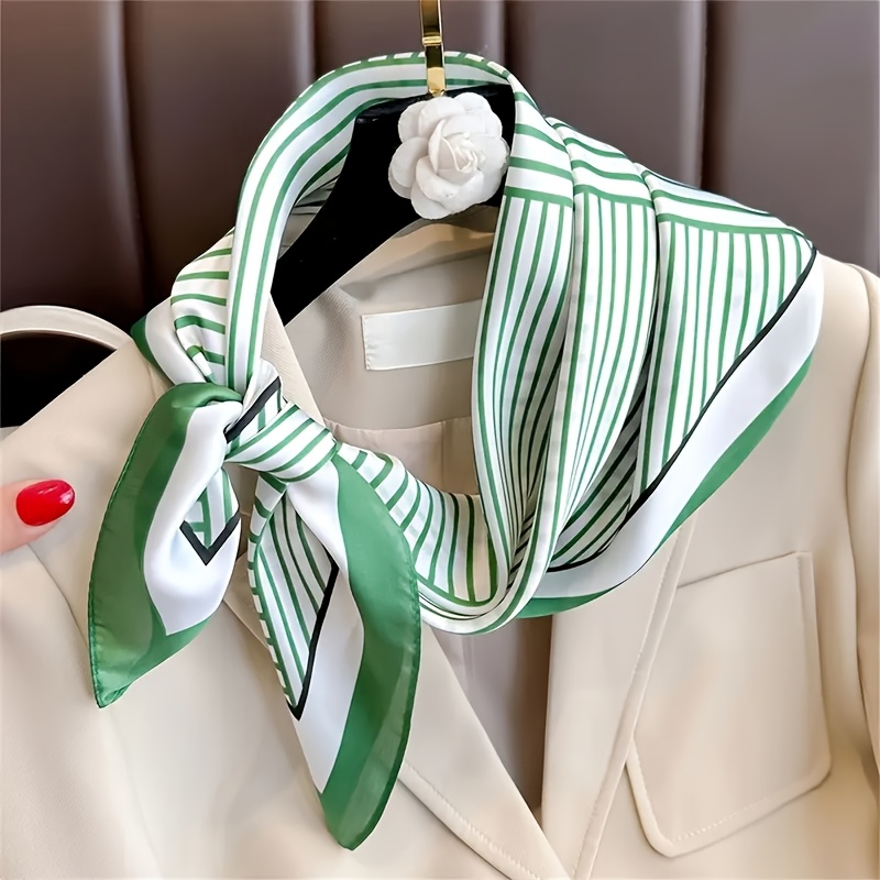 高級ブランドシルクストライプデザイナーシンプルなスカーフバン - Scarf Silk Square のレビューと価格