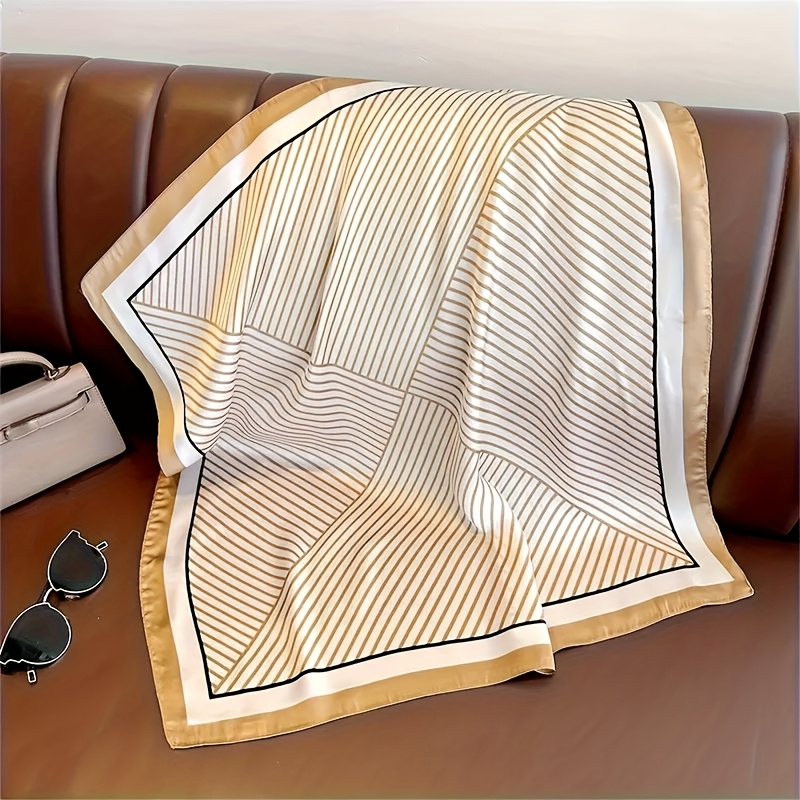 高級ブランドシルクストライプデザイナーシンプルなスカーフバン - Scarf Silk Square のレビューと価格