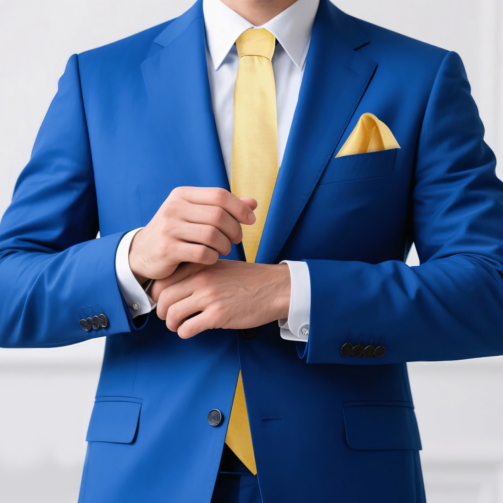 メンズネクタイ5点セット：ネクタイ、ポケットチーフ、ラペルピ - Pocket Square Set のレビューと価格