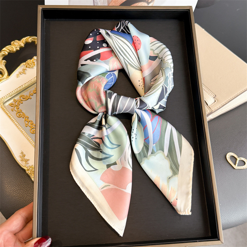 2026 新花柄プリントスクエアスカーフ女性のための模造シル - Scarf Silk Square のレビューと価格