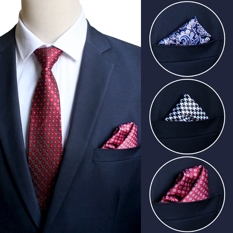 男性用シルクスカーフ,造花柄,水玉模様,正方形 - Pocket Square Set のレビューと価格