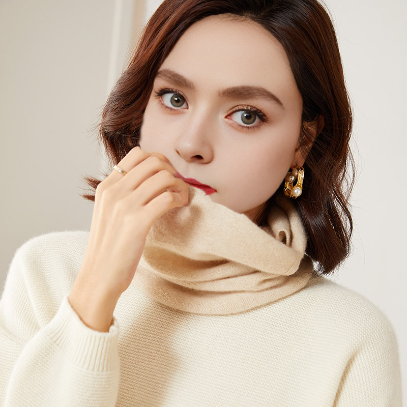 100% メリオウールネックウォーマー女性の冬暖かいファッシ - Neck Warmer Tube のレビューと価格